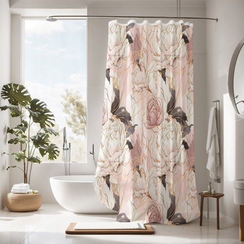 East Urban Home Floral Shower Curtain Wayfair